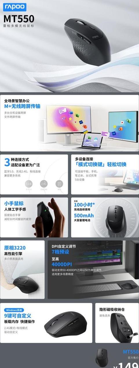 雷柏Ralemo无线鼠标使用指南：连接与操作教程